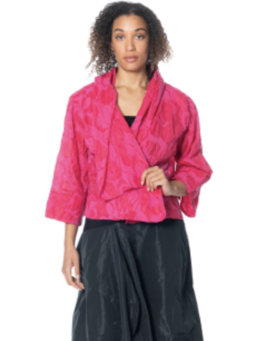 IGOR DOBRANIC Donizetti Jacquard Textured Jacket Bright Pink Small Avant Garde